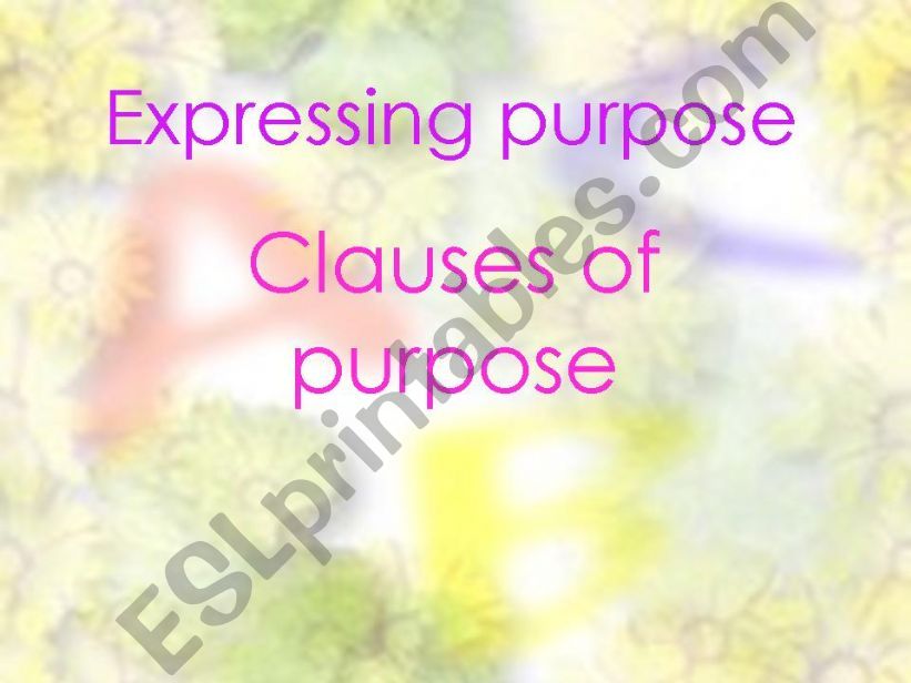 CLAUSES OF PURPOSE powerpoint