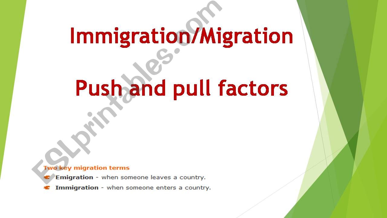 IMMIGRATION PULL AND PUSH FACTORS FIGURES 