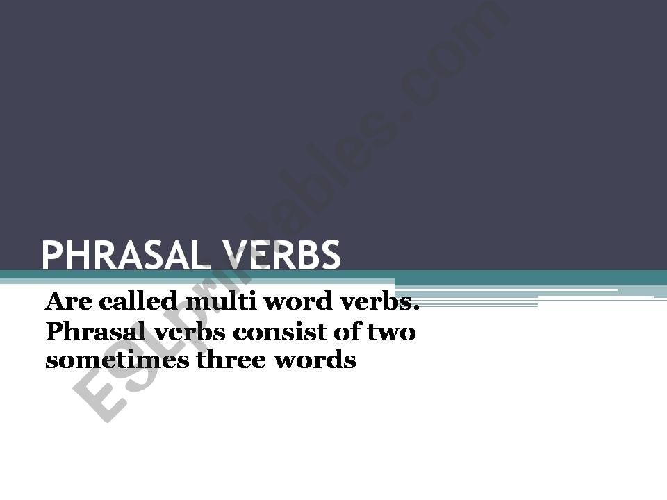 PHRASAL VERBS powerpoint