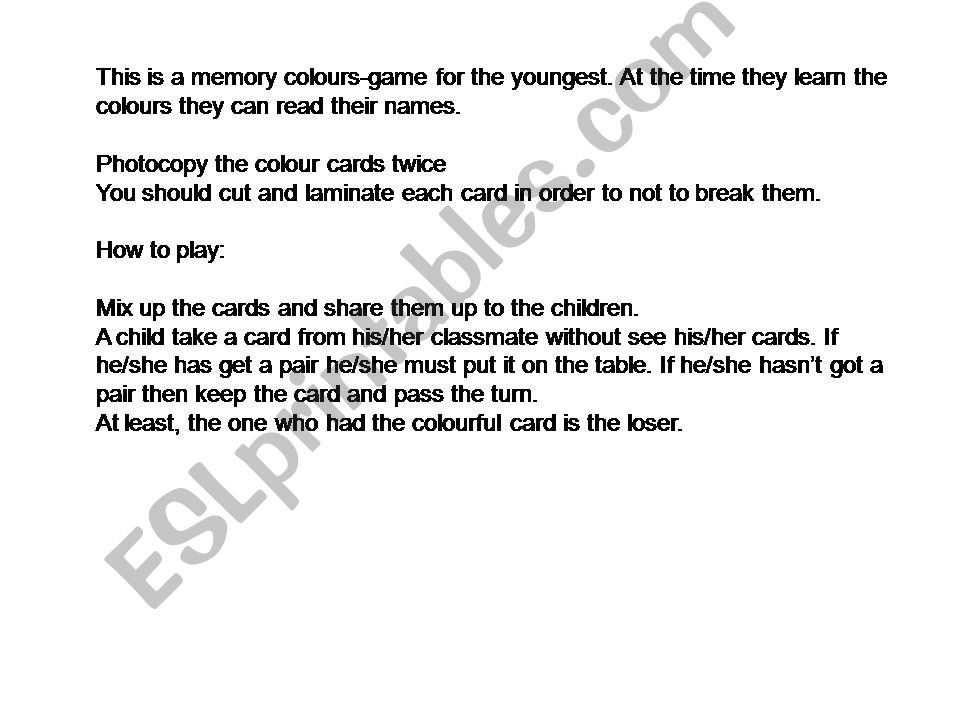 COLOUR CARDS WITH COLOURFUL powerpoint