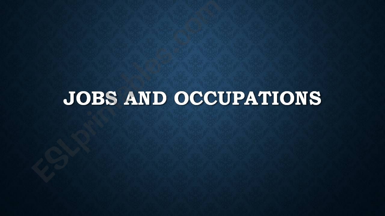 jobs and occupations powerpoint