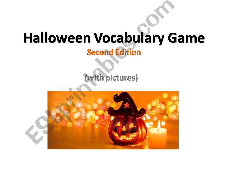 Halloween Vocabulary Game (SECOND EDITION)!!!