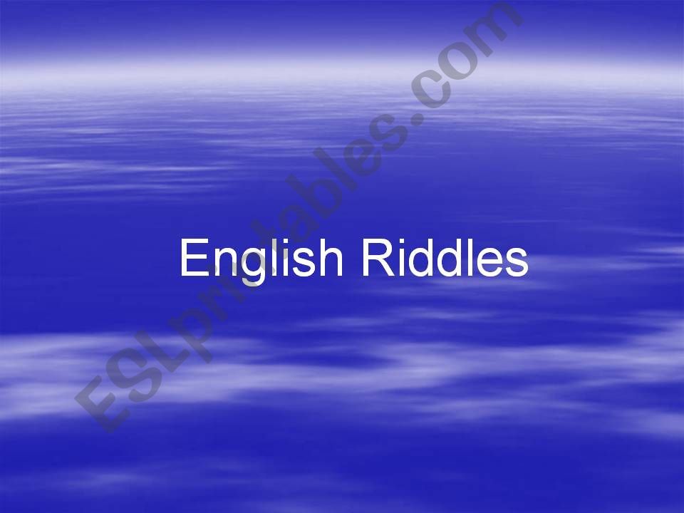 English Riddles powerpoint