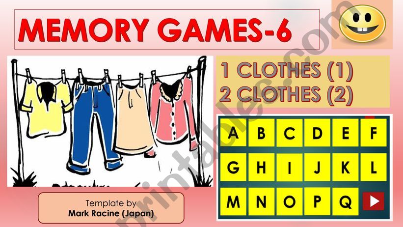 Memory (Matching) games SET6 - CLOTHES