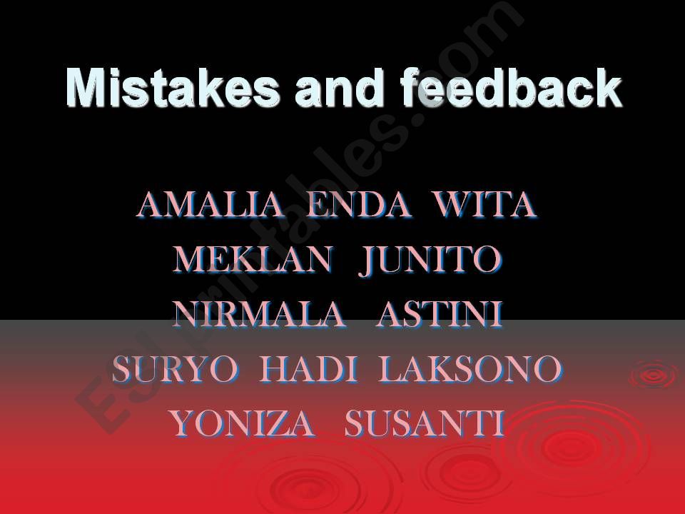 mistakes and feedback powerpoint