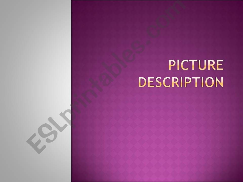 Describing pictures powerpoint