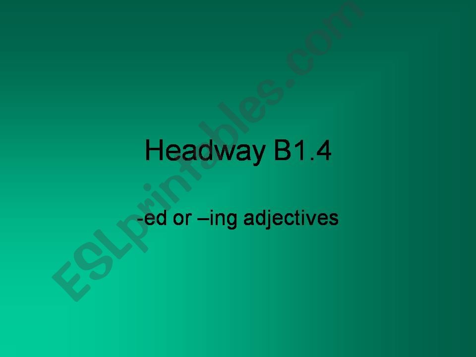 Adjectives ed-ing powerpoint