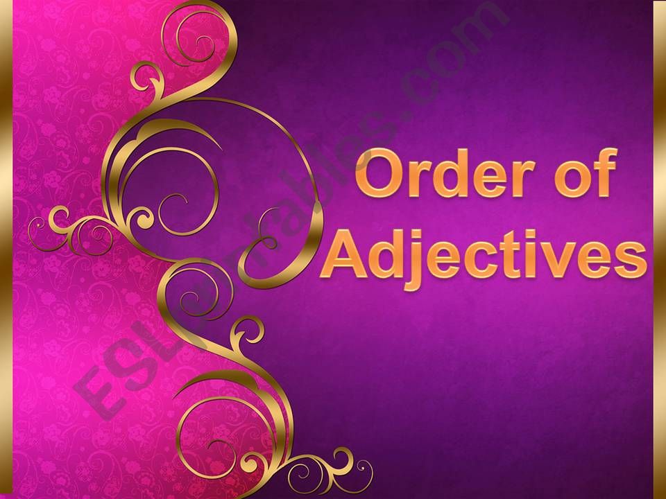 Order of Adjectives powerpoint