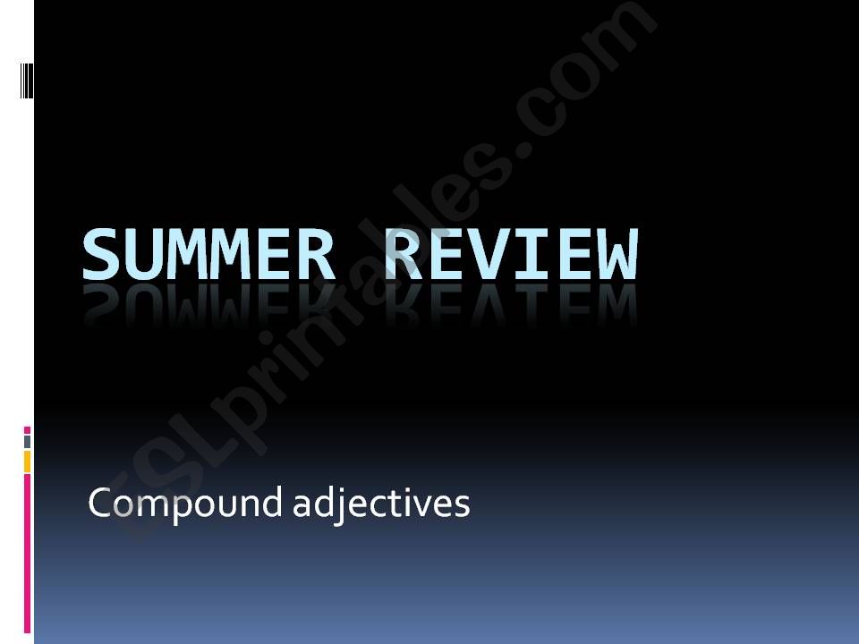 Compound adjectives powerpoint