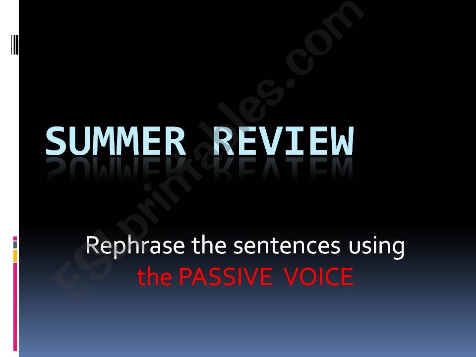 the passive voice powerpoint