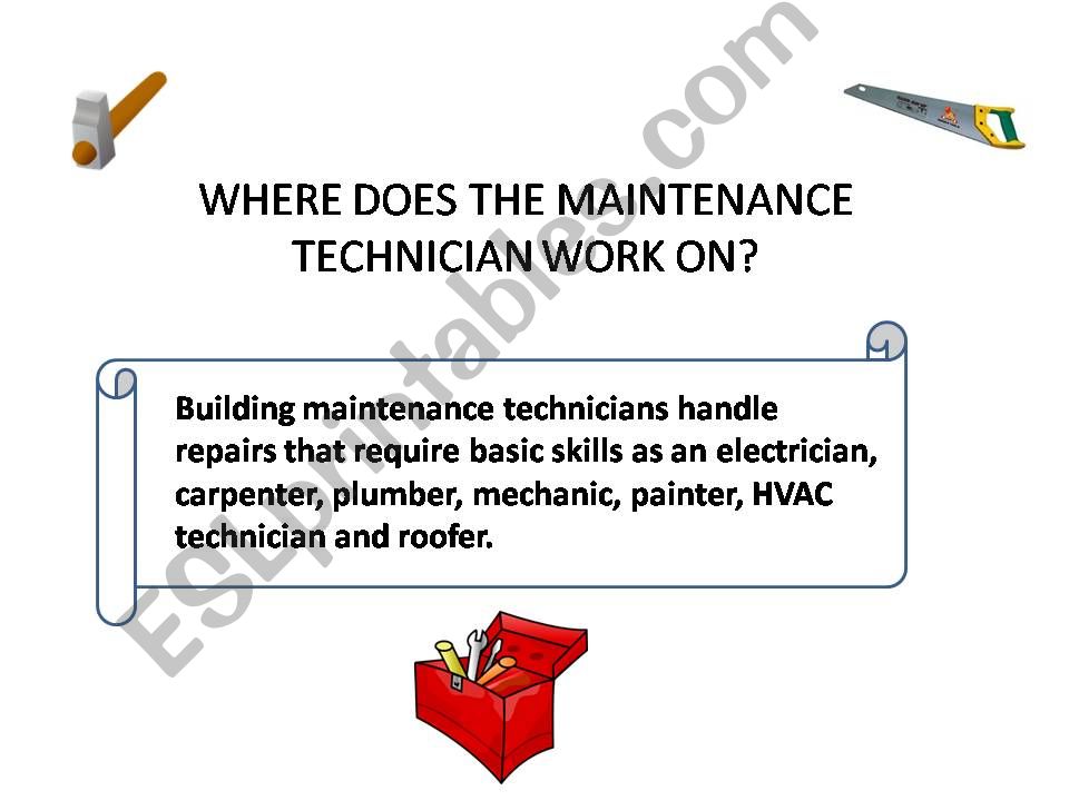 a maintenance workers activities