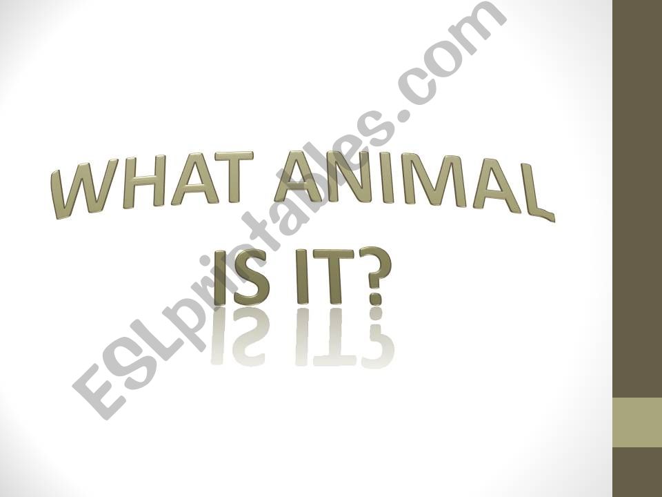 What is it - guessing animals powerpoint