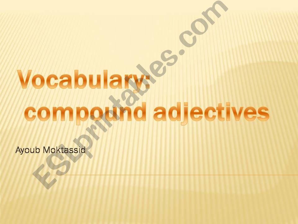 Compound adjectives powerpoint