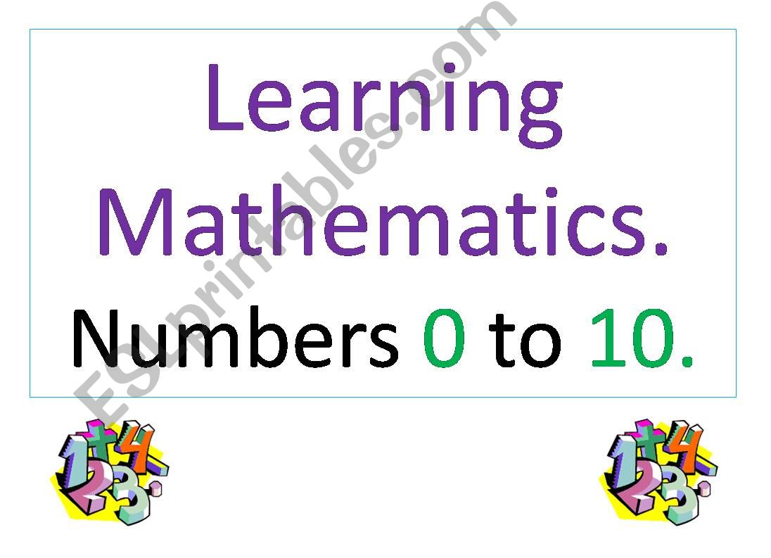 Learning mathematics, numbers 1 to 10.