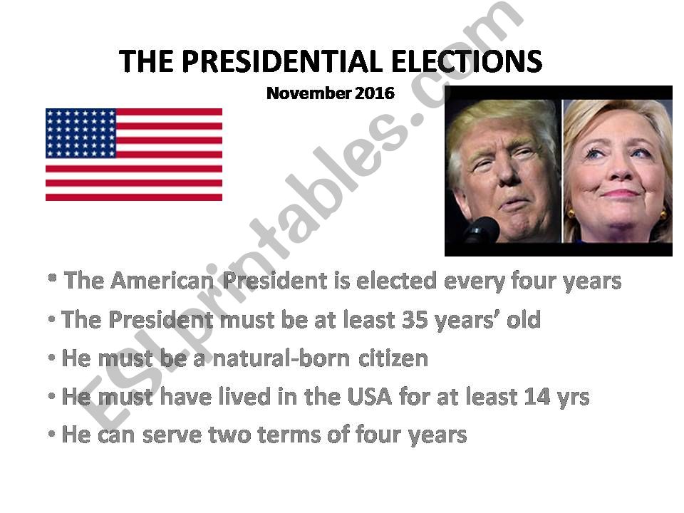 Presidential elections 2016 powerpoint