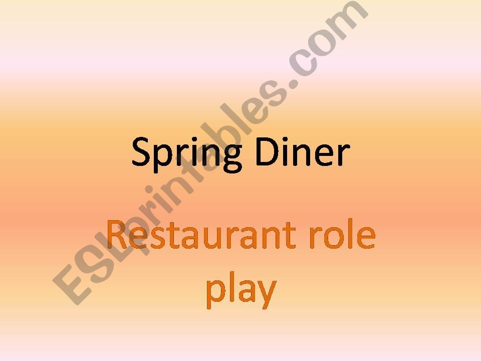 Spring Diner Restaurant Role Play