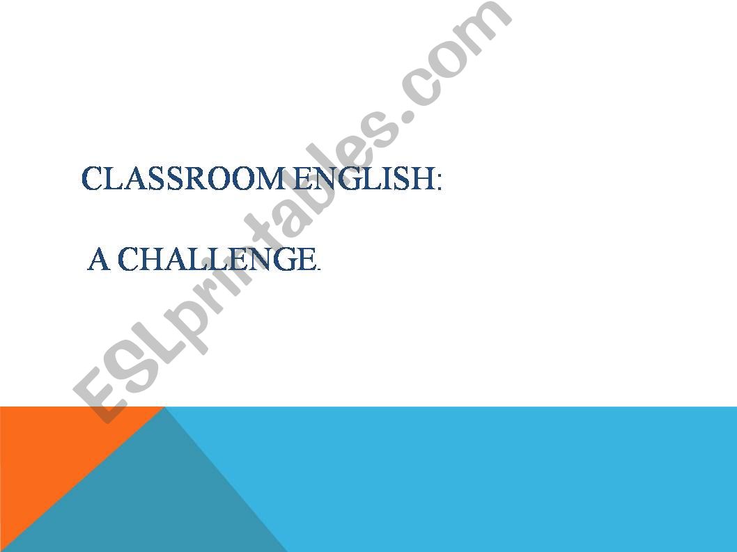 Classroom English Challenge powerpoint