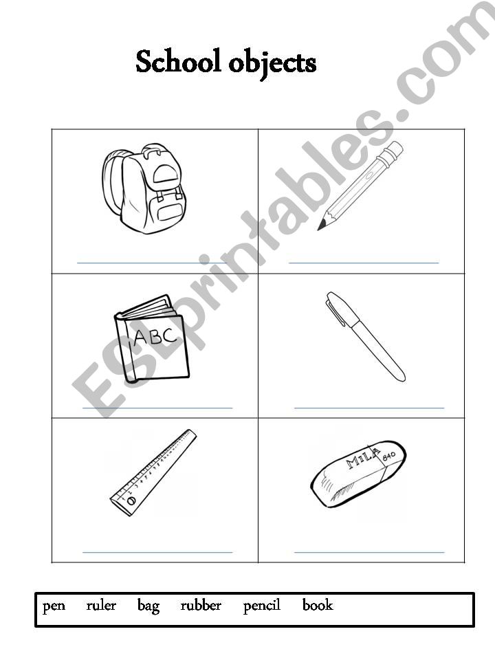 School objects powerpoint