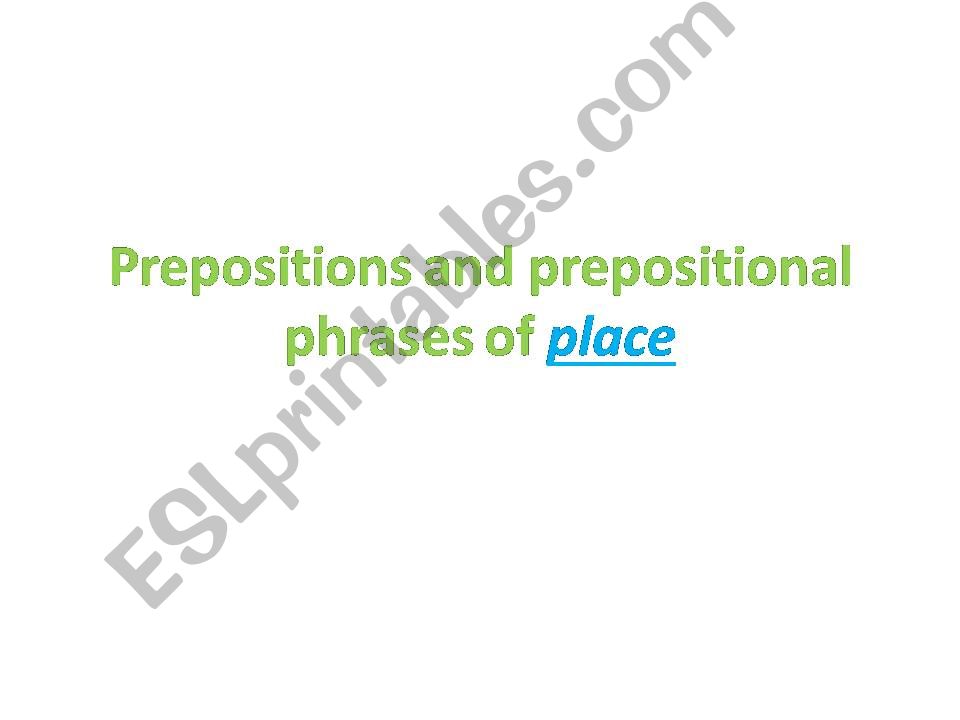 prepositions of place powerpoint