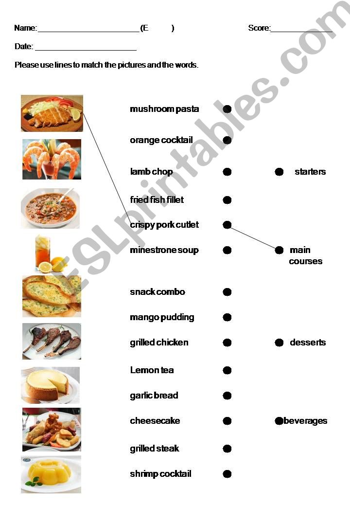Food matching powerpoint