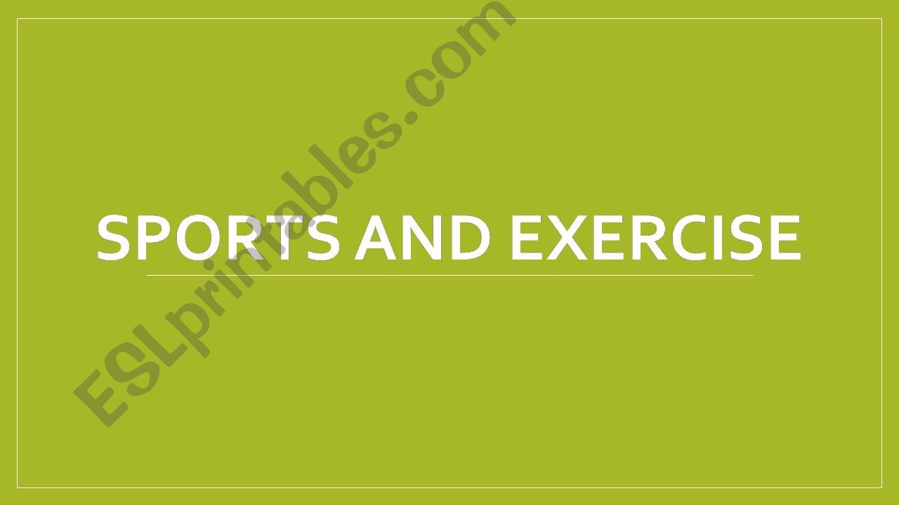 sports and exercises powerpoint