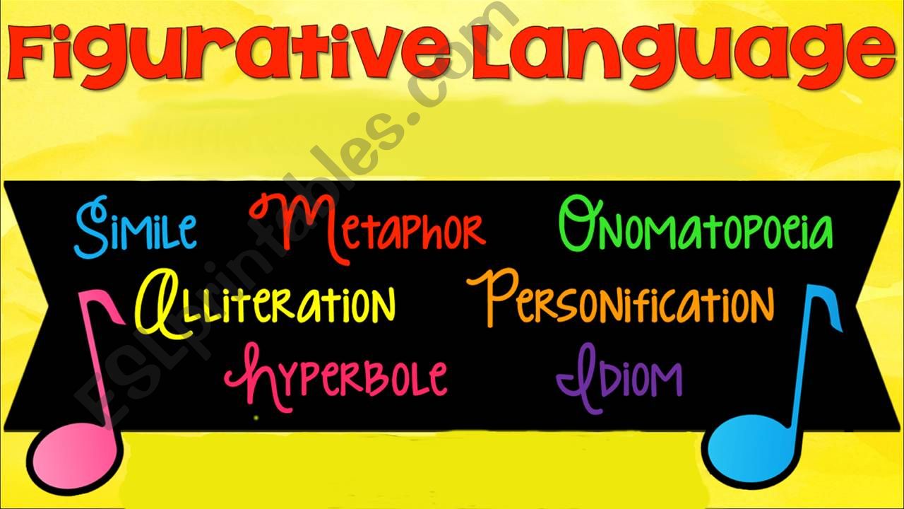 Idioms, Metaphors, Similes, Hyperboles, Onomatopoeia, Alliteration and MORE!  examples with multiple choice questions  48 SLIDES