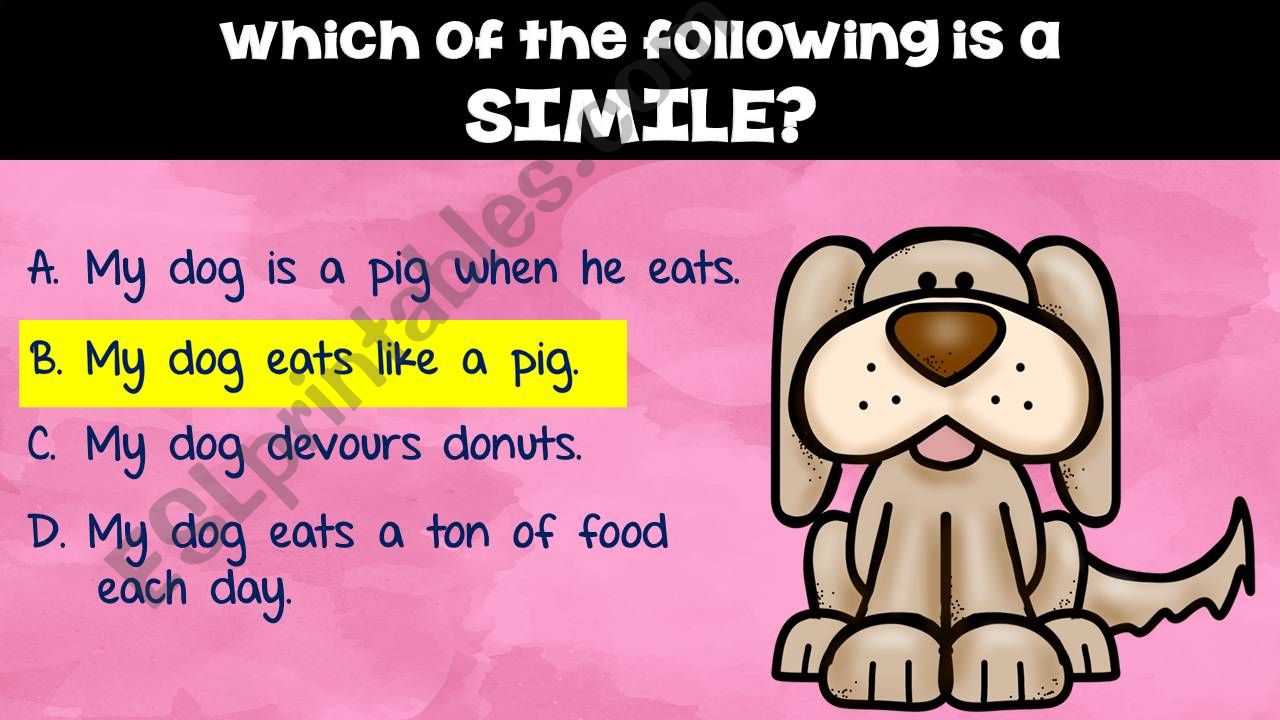 Idioms, Metaphors, Similes, Hyperboles, Onomatopoeia, Alliteration and MORE!  examples with multiple choice questions  48 SLIDES