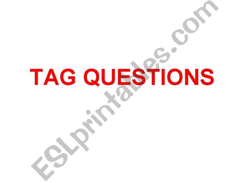 Tag Questions powerpoint