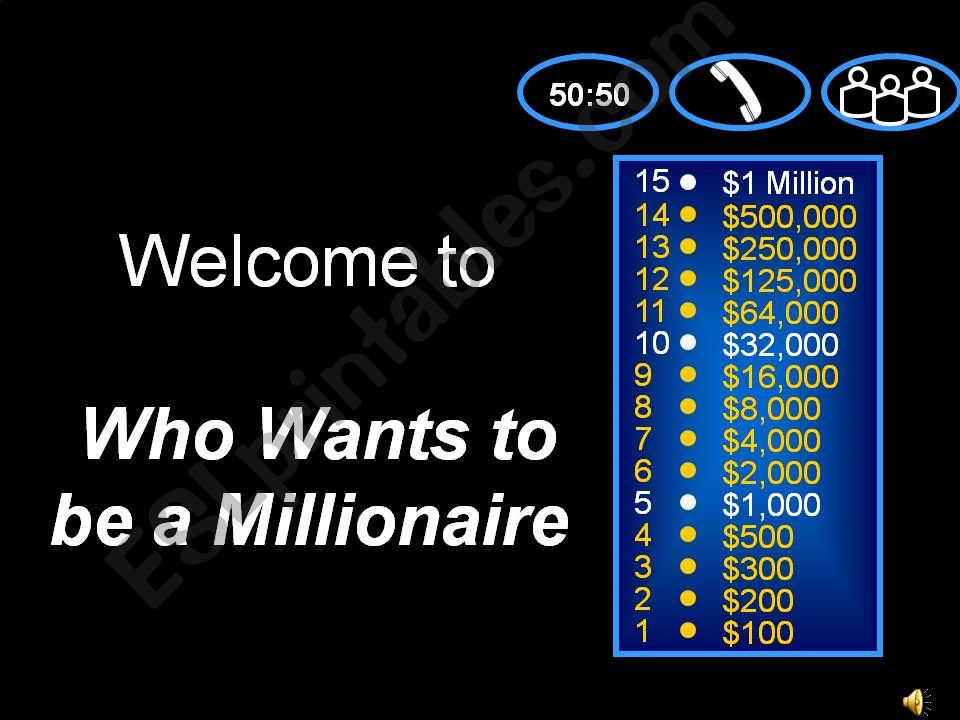 Who wants to be a millionaire? - Macmillan Laser B1+ Unit 5 