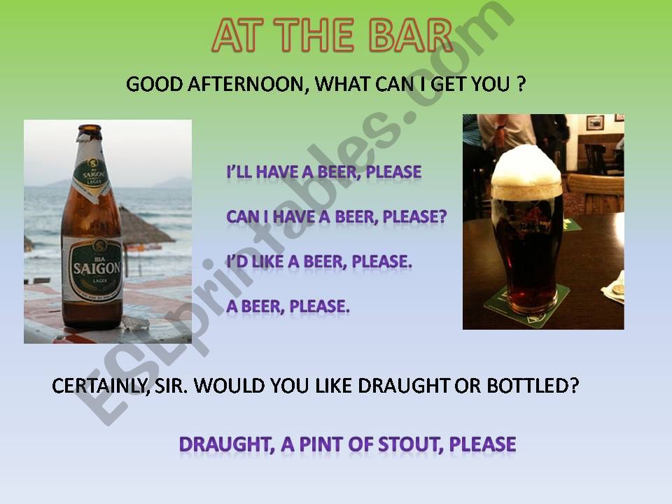 at the bar powerpoint