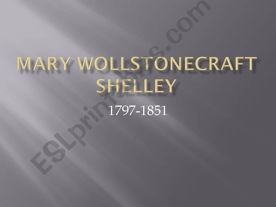 MARY SHELLEYS FRANKENSTEIN powerpoint