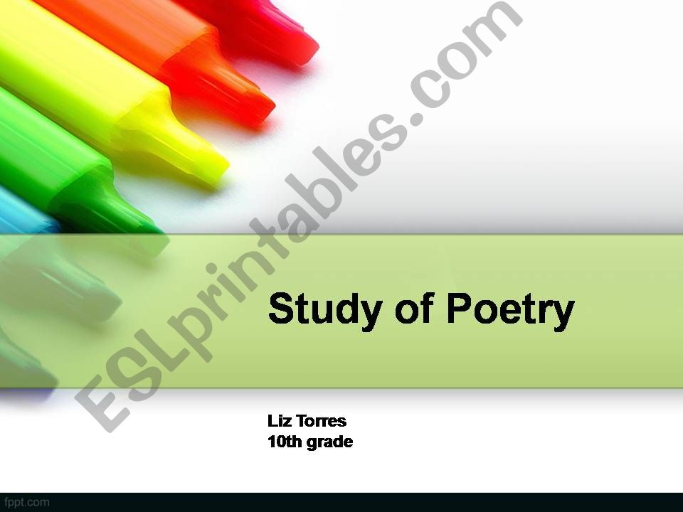 Study of Poetry powerpoint