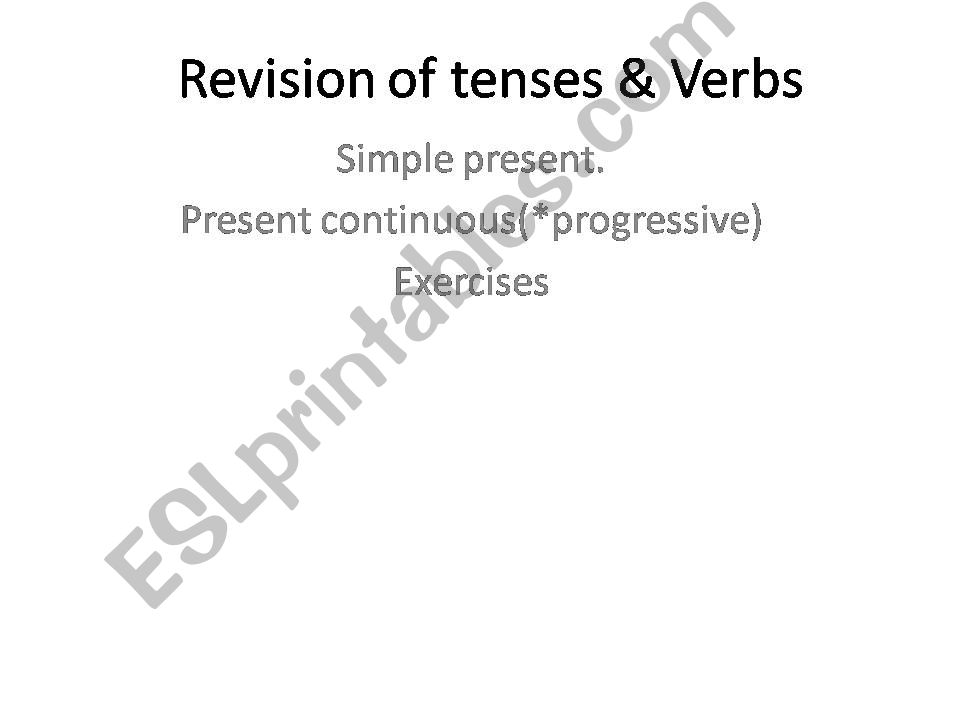 Revision of tenses.Present powerpoint