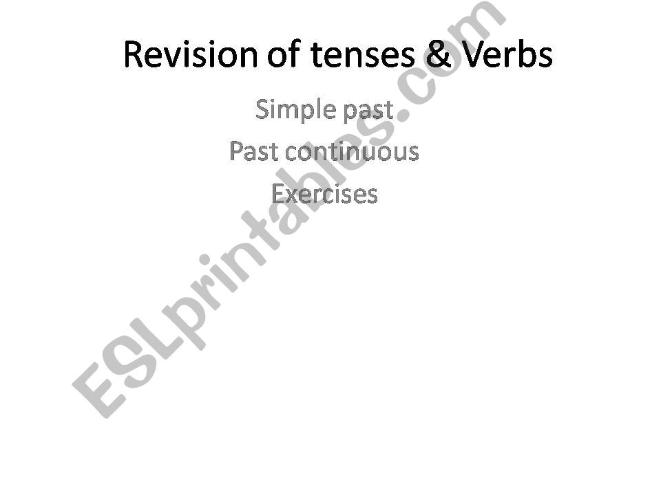 revision of tenses.Past powerpoint
