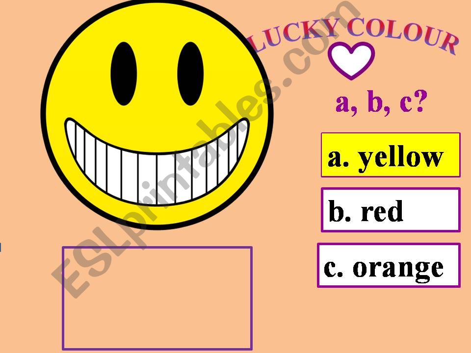 Lucky colours game - Teaching colours 