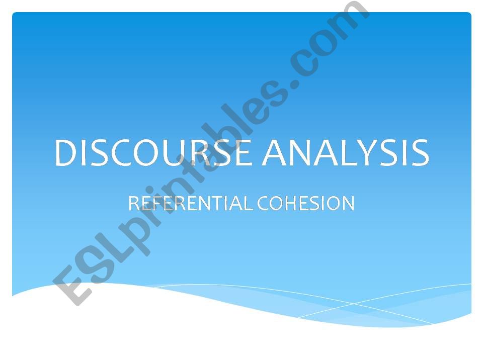 Referential Cohesion powerpoint