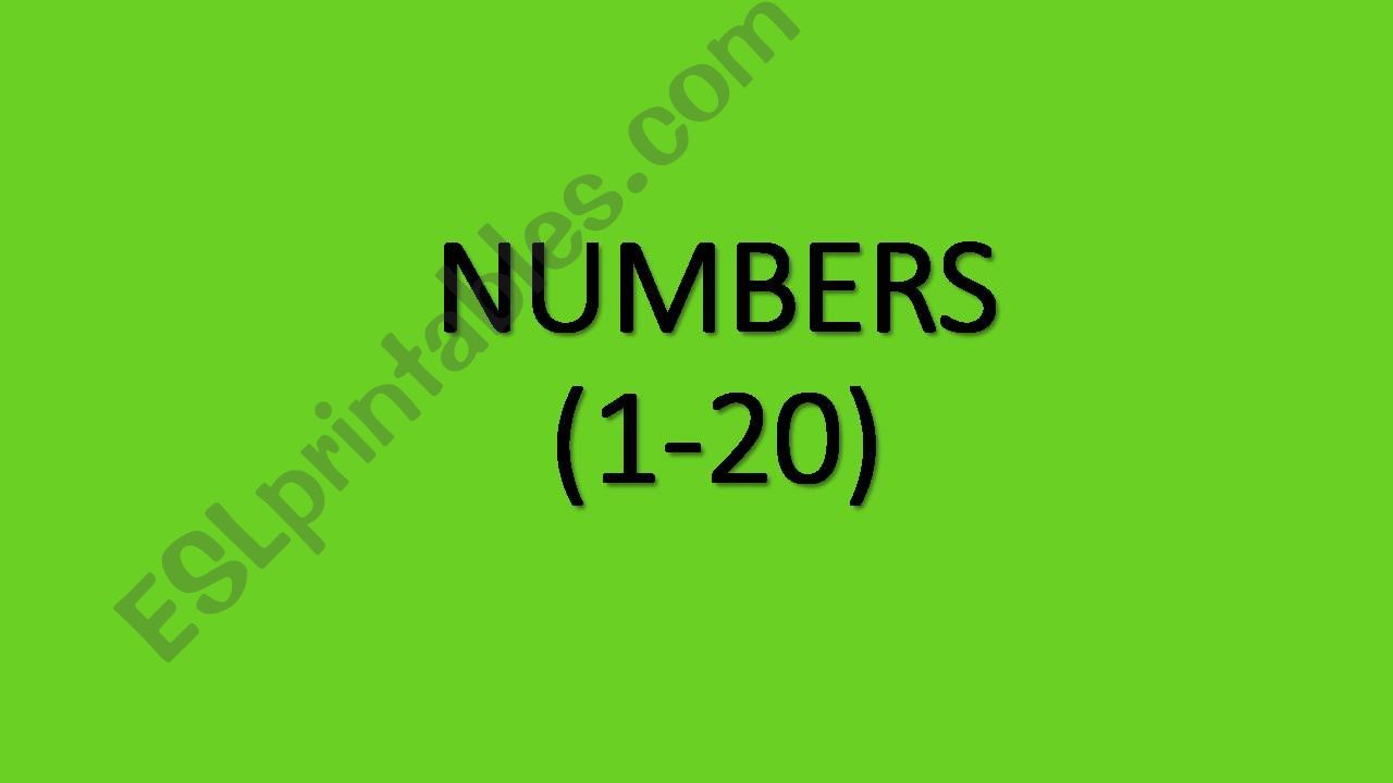Numbers 1-20 game powerpoint