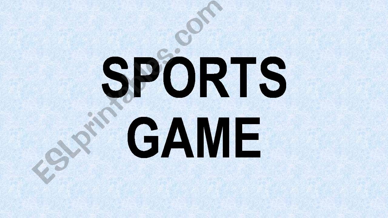 Sports game powerpoint