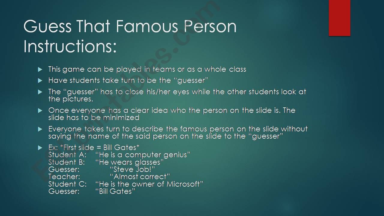 Guess That Famous Person (Game)