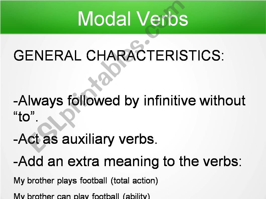 Modal verbs: ability, permission and possibility
