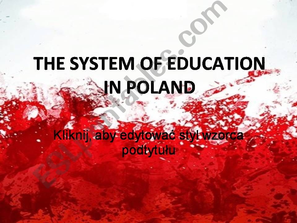 Polish System of Education powerpoint