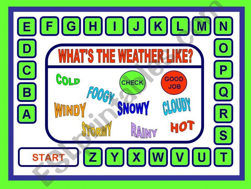 THE WEATHER SPELLING GAME powerpoint