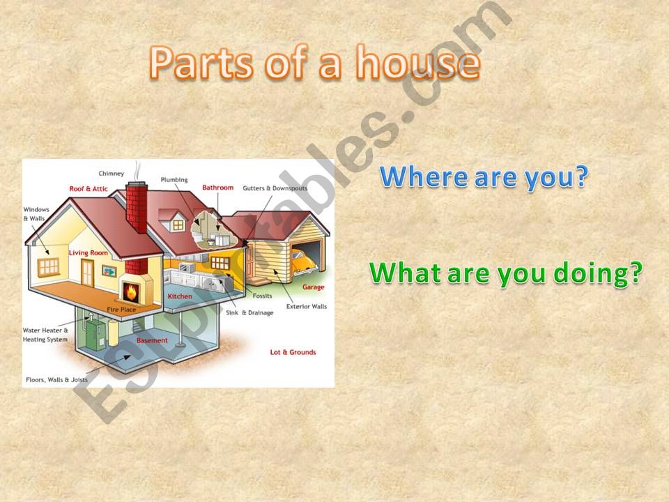 Parts of a house 2  powerpoint