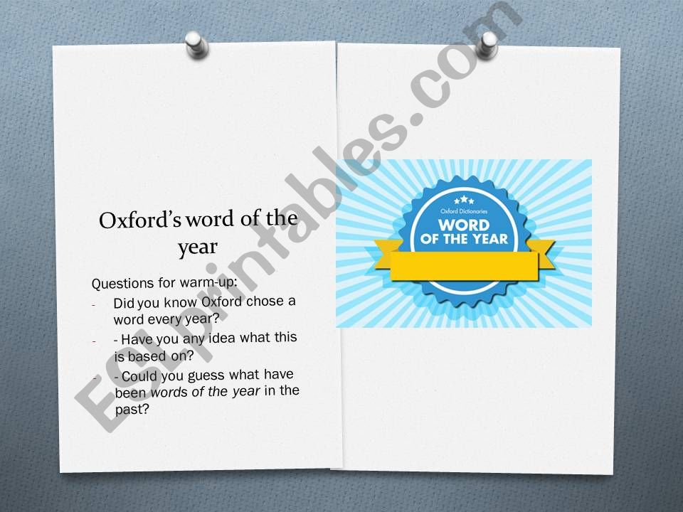 Oxfords word of the year powerpoint