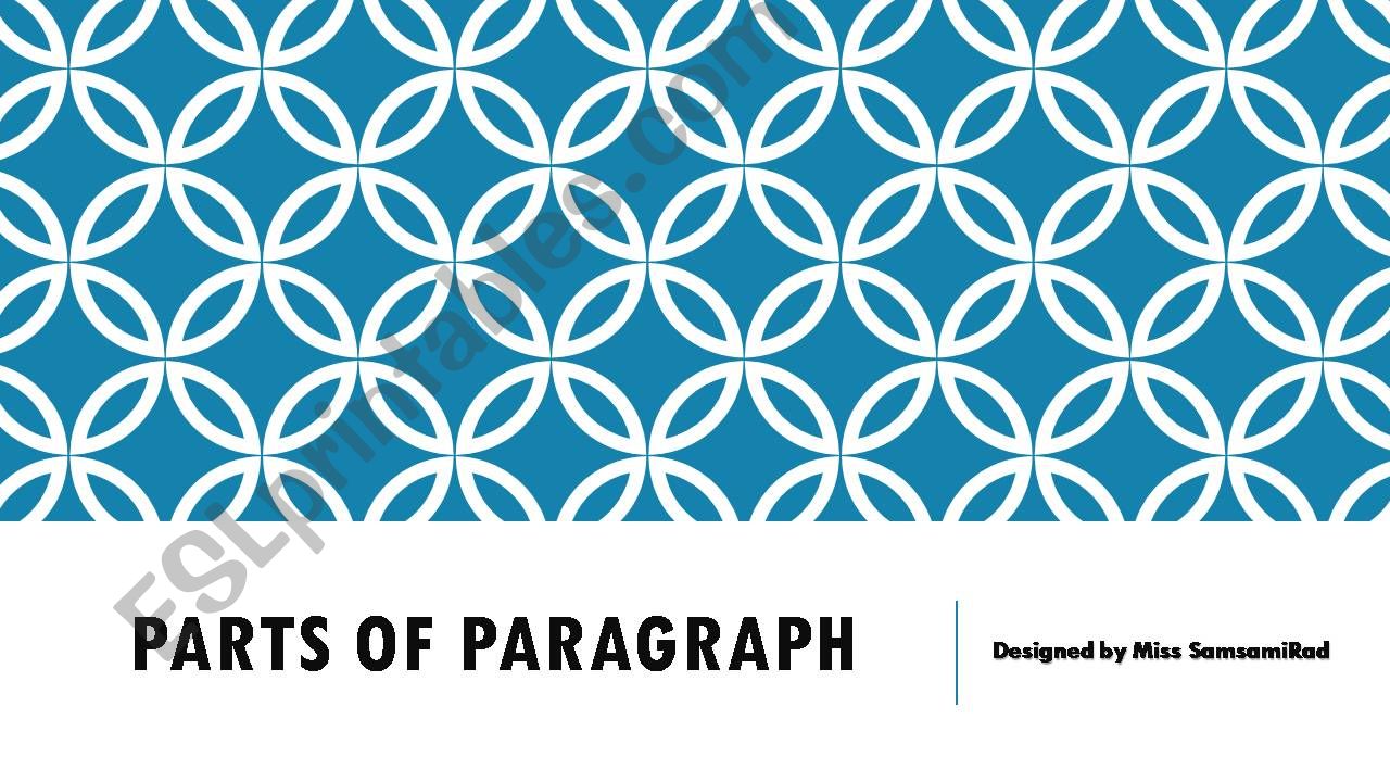 Parts of Paragraph powerpoint