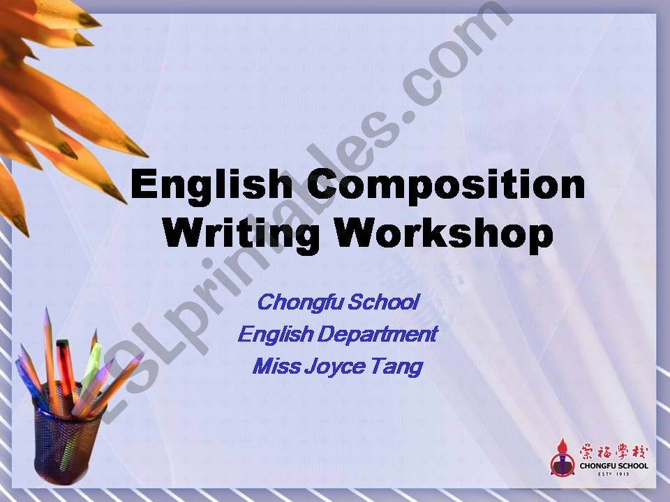 WRITING WORKSHOP powerpoint