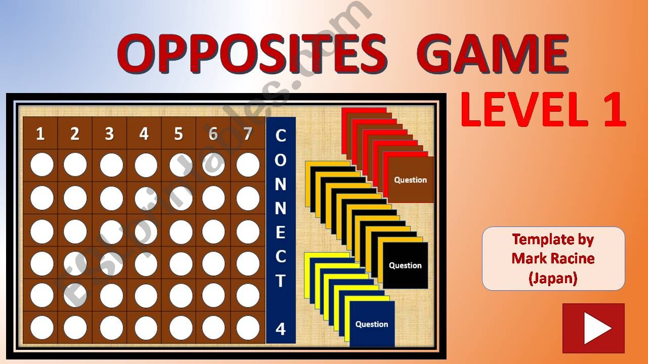 Connect 4 OPPOSITES GAME Level 1 (out of 3)