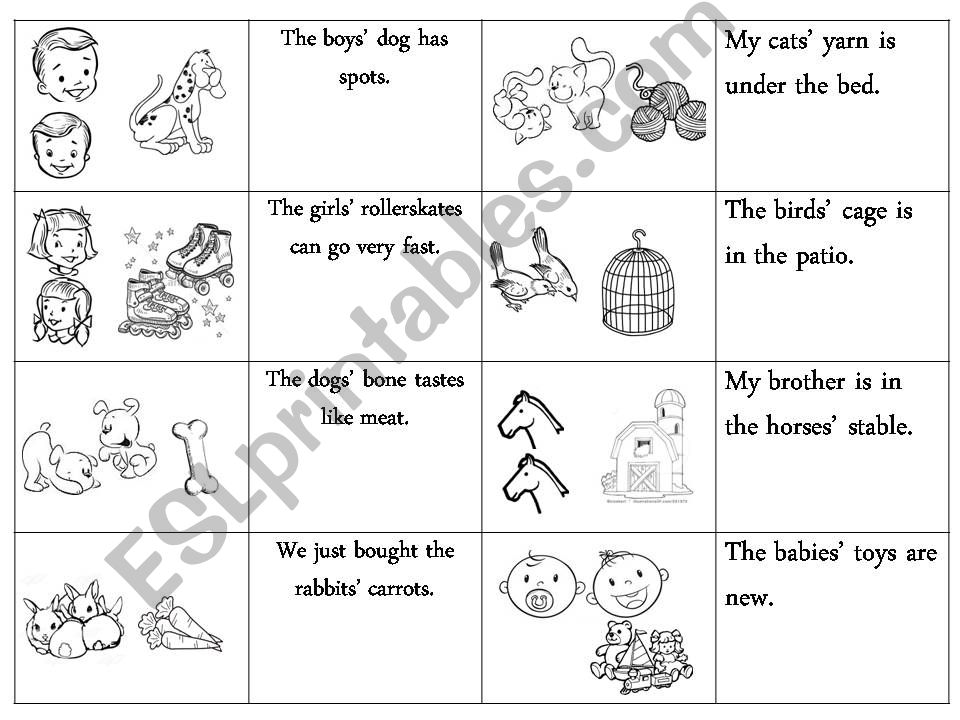 Possessives Memory Game powerpoint