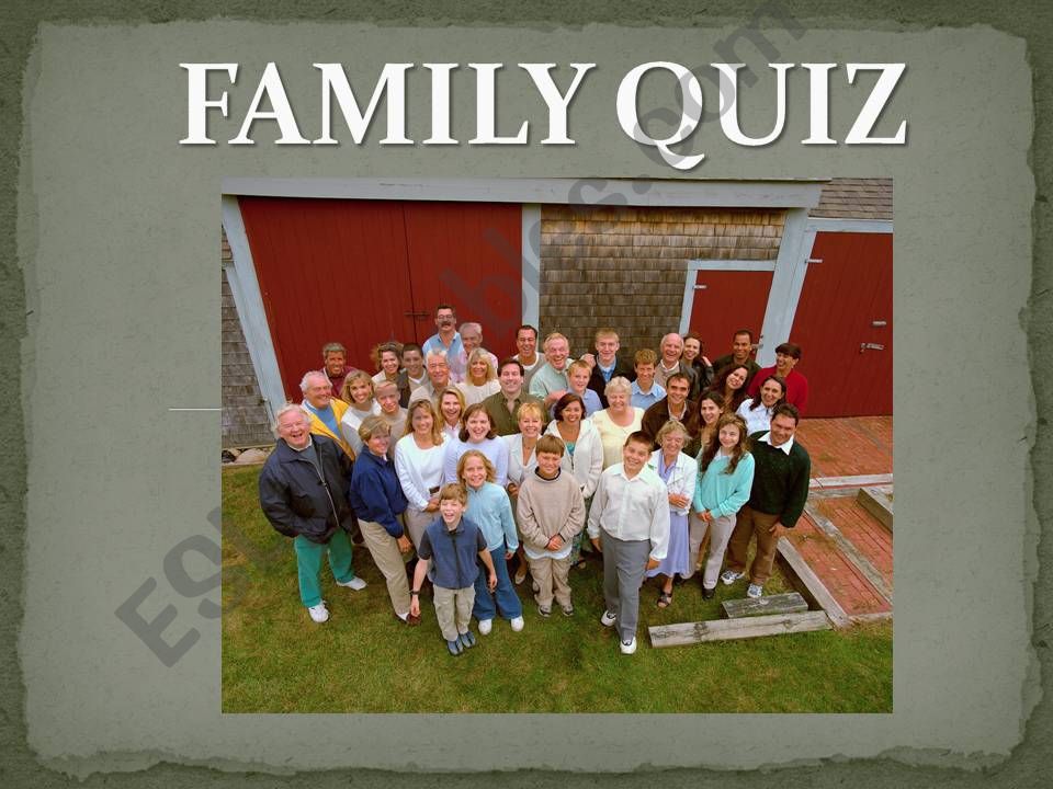 Family Members Game / Quiz powerpoint