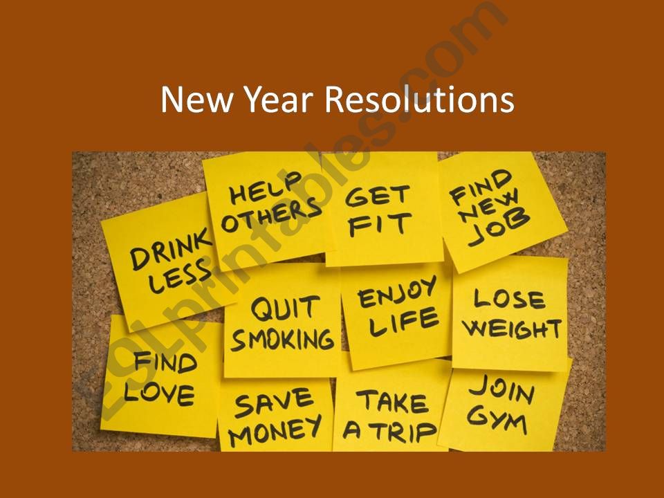 New Years Resolutions! powerpoint